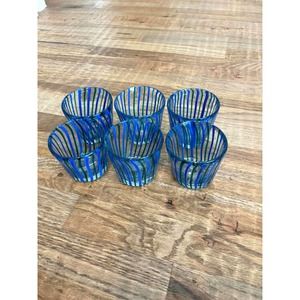 Anthropologie Glasses For Home Kitchen Set Of 6 Glasses Blue
